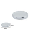 Piattino Per Sapone Saponetta Ceramica Bianca Decorato Piuma Argento Bagno 59900