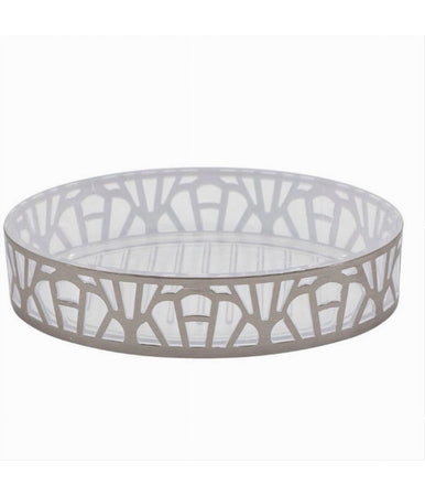Piattino Porta Sapone Saponetta Accessorio Bagno Argento Stile Contemporaneo 59102