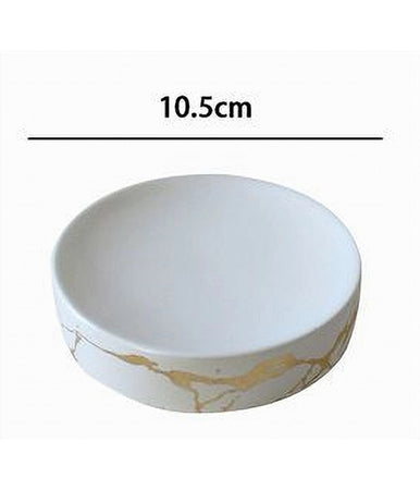 Piattino Porta Sapone Saponetta Bagno Accessorio Arredo Effetto Marmo Oro 59887