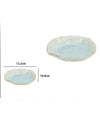 Piattino Porta Sapone Saponetta Bagno Bianco Azzurro Effetto Pietra Arredo 79274