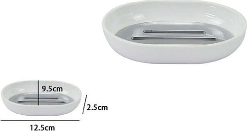 Piattino Porta Sapone Saponetta Bianco Silver Accessori Bagno 12.5 X 9.5cm 79865 Casa, arredamento e bricolage > Accessori Bagno > Set da Bagno Trade Shop italia - Napoli, Commerciovirtuoso.it