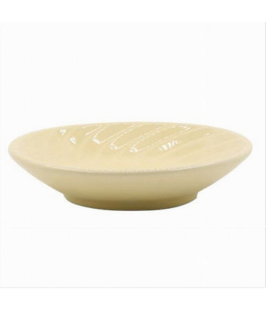 Piattino Porta Sapone Saponetta Ceramica Rigata Spirale Giallo Tondo Bagno 79962