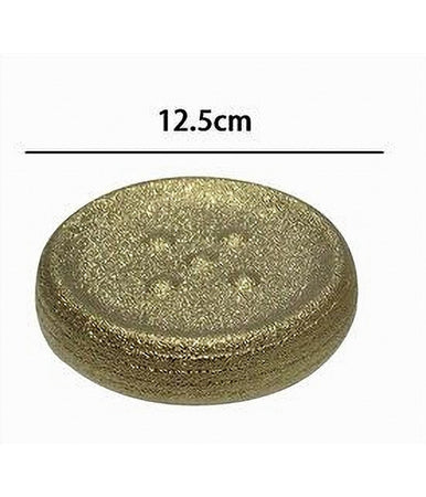 Piattino Porta Sapone Saponetta Dorato Rigato Accessorio Arredo Per Bagno 59936