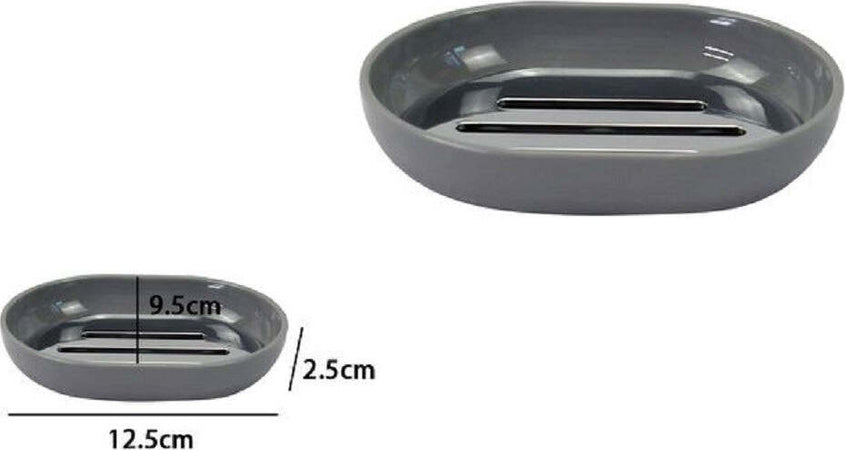 Piattino Porta Sapone Saponetta Grigio Silver Accessori Bagno 12.5x9.5 Cm 79895 Casa e cucina/Bagno/Accessori e biancheria da bagno per bambini/Accessori/Dosatori e porta accessori/Piattini portasapone Trade Shop italia - Napoli, Commerciovirtuoso.it