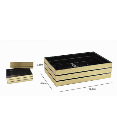 Piattino Porta Sapone Saponetta Oro A Righe Stile Moderno Arredo Bagno 10387