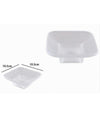 Piattino Ricambio Porta Sapone In Vetro Satinato Quadrato Bagno Accessorio 87264