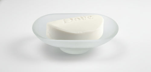 Piattino-Ricambio-Porta-Sapone-Ovale-In-Vetro-Satinato-13cm-Bagno-Accessori