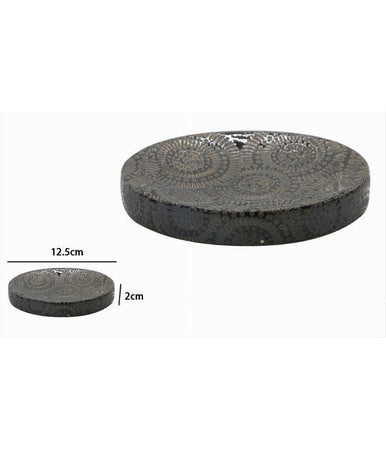 Piattino Sapone Portasaponetta Motivo Etnico Nero Accessorio Arredo Bagno 79965
