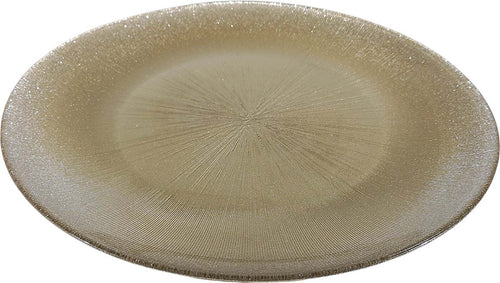 Piatto decorato color champagne glitterato per tavola natalizia Ø32cm Casa e cucina/Decorazioni per interni/Addobbi e decorazioni per ricorrenze/Decorazioni natalizie/Oggettistica MagiediNatale.it - Altamura, Commerciovirtuoso.it