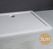 Piatto-Doccia-Acrilico-Rettangolare-Bianco-Scarico-Incluso-altezza-5cm