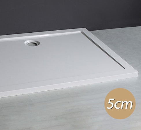 Piatto-Doccia-Acrilico-Rettangolare-Bianco-Scarico-Incluso-altezza-5cm