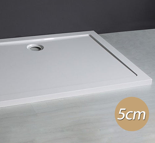 Piatto-Doccia-Acrilico-Rettangolare-Bianco-Scarico-Incluso-altezza-5cm