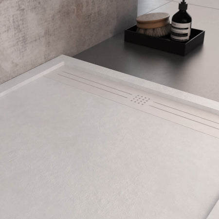 Piatto Doccia Mineral Marmo Bianco Scarico Laterale - Shopbagno.it