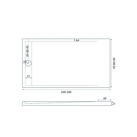 Piatto Doccia Mineralmarmo Bianco Scarico Nascosto