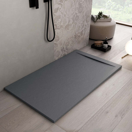 Piatto-Doccia-Mineralmarmo-effetto-Pietra-Antracite-Venice