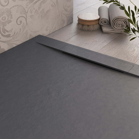 Piatto-Doccia-Mineralmarmo-effetto-Pietra-Antracite-Venice