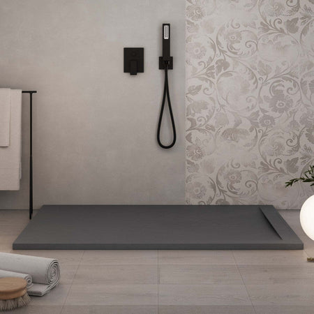 Piatto-Doccia-Mineralmarmo-effetto-Pietra-Antracite-Venice
