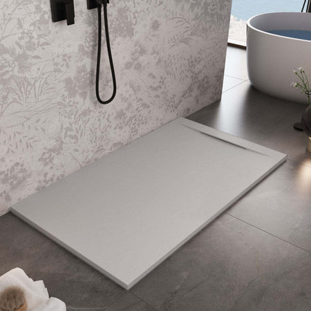 Piatto-Doccia-Mineralmarmo-effetto-pietra-Grigio-Chiaro-Venice