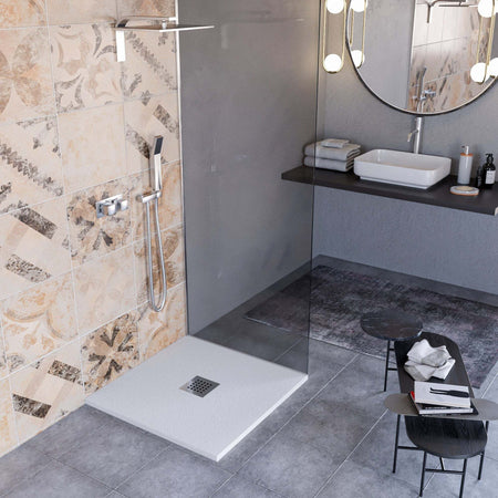 Piatto-Doccia-Mineralmarmo-effetto-pietra-made-in-Italy-scarico-centrale-colore-Grigio-modello-AMALFI