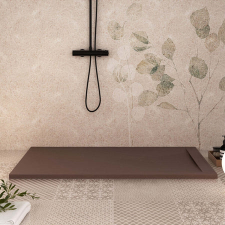 Piatto-Doccia-Mineralmarmo-effetto-pietra-Marrone-Venice