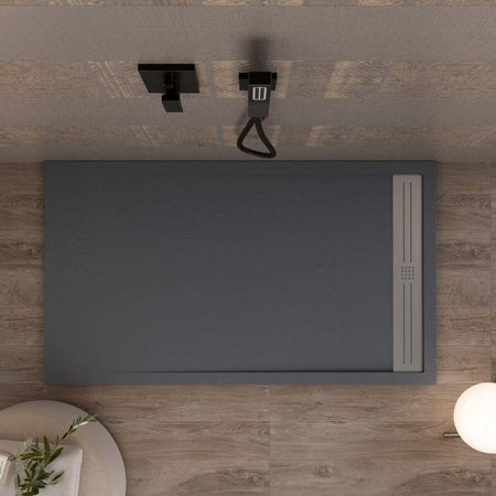 Piatto Doccia Mineralmarmo Griglia Laterale inox Antracite Moon Fai da te/Attrezzature per cucine e bagni/Attrezzature per bagni/Docce e componenti doccia/Piatti doccia StileBagno - Roma, Commerciovirtuoso.it