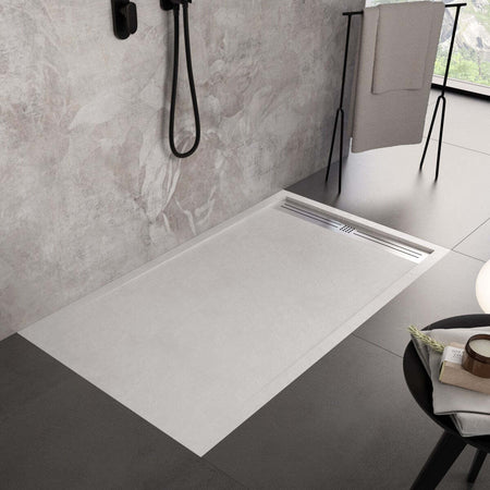 Piatto Doccia Mineralmarmo Griglia Laterale inox Bianco Moon Fai da te/Attrezzature per cucine e bagni/Attrezzature per bagni/Docce e componenti doccia/Piatti doccia StileBagno - Roma, Commerciovirtuoso.it