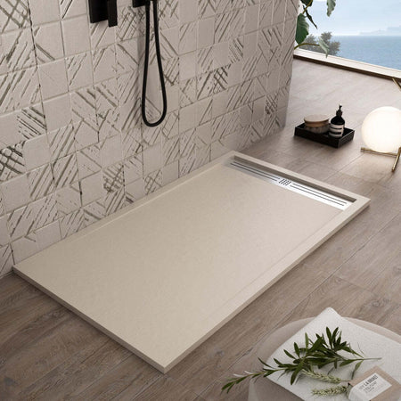 Piatto Doccia Mineralmarmo Griglia Laterale inox Crema Moon Fai da te/Attrezzature per cucine e bagni/Attrezzature per bagni/Docce e componenti doccia/Piatti doccia StileBagno - Roma, Commerciovirtuoso.it