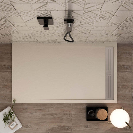 Piatto Doccia Mineralmarmo Griglia Laterale inox Crema Moon Fai da te/Attrezzature per cucine e bagni/Attrezzature per bagni/Docce e componenti doccia/Piatti doccia StileBagno - Roma, Commerciovirtuoso.it