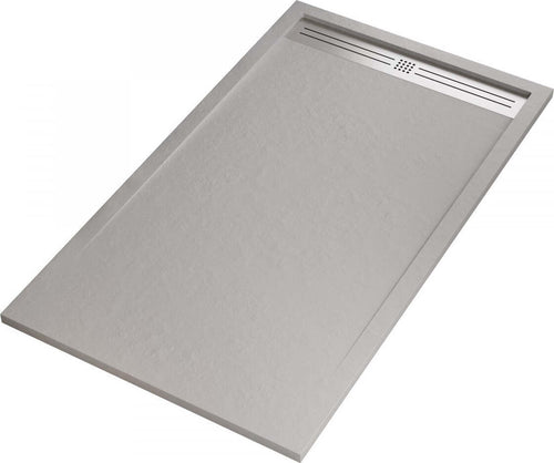 Piatto Doccia Mineralmarmo Griglia Laterale inox Grigio Chiaro Moon Fai da te/Attrezzature per cucine e bagni/Attrezzature per bagni/Docce e componenti doccia/Piatti doccia StileBagno - Roma, Commerciovirtuoso.it