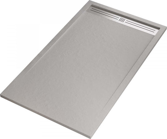 Piatto Doccia Mineralmarmo Griglia Laterale inox Grigio Chiaro Moon Fai da te/Attrezzature per cucine e bagni/Attrezzature per bagni/Docce e componenti doccia/Piatti doccia StileBagno - Roma, Commerciovirtuoso.it