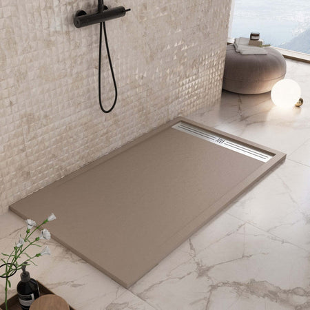 Piatto Doccia Mineralmarmo Griglia Laterale inox Moka Moon Fai da te/Attrezzature per cucine e bagni/Attrezzature per bagni/Docce e componenti doccia/Piatti doccia StileBagno - Roma, Commerciovirtuoso.it