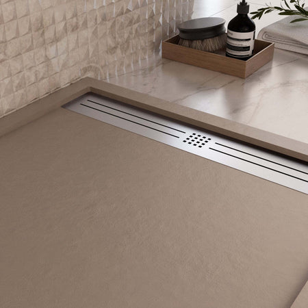 Piatto Doccia Mineralmarmo Griglia Laterale inox Moka Moon Fai da te/Attrezzature per cucine e bagni/Attrezzature per bagni/Docce e componenti doccia/Piatti doccia StileBagno - Roma, Commerciovirtuoso.it