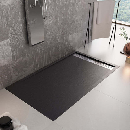 Piatto Doccia Mineralmarmo Griglia Laterale inox Nero Moon Fai da te/Attrezzature per cucine e bagni/Attrezzature per bagni/Docce e componenti doccia/Piatti doccia StileBagno - Roma, Commerciovirtuoso.it