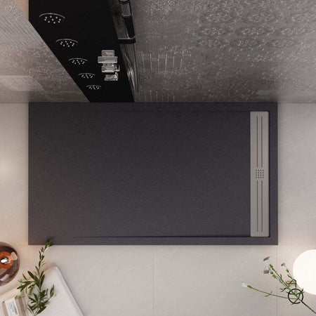 Piatto Doccia Mineralmarmo Griglia Laterale inox Nero Moon Fai da te/Attrezzature per cucine e bagni/Attrezzature per bagni/Docce e componenti doccia/Piatti doccia StileBagno - Roma, Commerciovirtuoso.it
