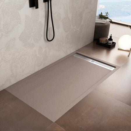 Piatto Doccia Mineralmarmo Griglia Laterale inox Sabbia Moon Fai da te/Attrezzature per cucine e bagni/Attrezzature per bagni/Docce e componenti doccia/Piatti doccia StileBagno - Roma, Commerciovirtuoso.it