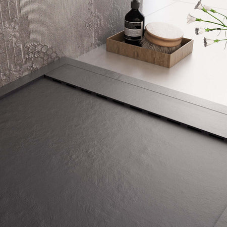 Piatto Doccia Mineralmarmo Griglia Laterale Nero Unique Fai da te/Attrezzature per cucine e bagni/Attrezzature per bagni/Docce e componenti doccia/Piatti doccia StileBagno - Roma, Commerciovirtuoso.it