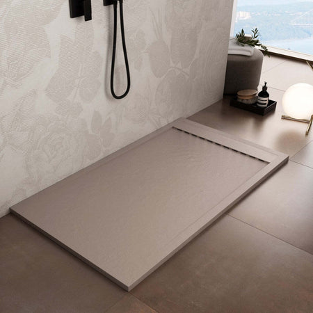 Piatto doccia grigio 70x160 cm in mineral marmo con griglia e piletta di scarico | | - Lo shop online n°1 per arredare il tuo Bagno Piatto doccia grigio 70x160 cm in mineral marmo con griglia e piletta di scarico | | - Lo shop online n°1 per arredare il tuo Bagno
