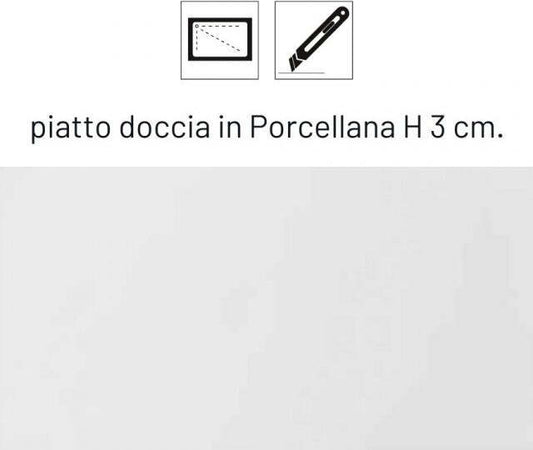 Piatto-Doccia-Porcellana-Bianco-Cotone-Opaco-H3cm-FLAT