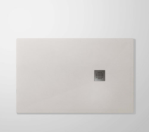 Piatto-Doccia-Resina-finitura-Ardesia-Bianco-con-griglia-inox-NATURE