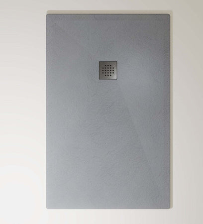 Piatto-Doccia-Resina-finitura-Ardesia-Grigio-con-griglia-inox-NATURE