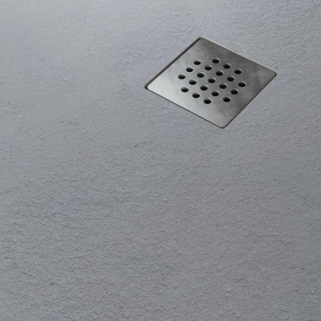 Piatto-Doccia-Resina-finitura-Ardesia-Grigio-con-griglia-inox-NATURE
