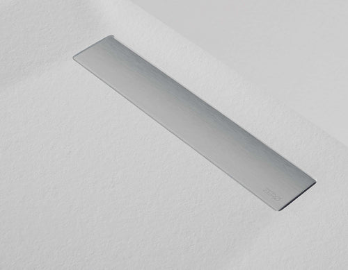 Piatto-Doccia-Resina-finitura-Pietra-Bianco-con-griglia-inox-PURE