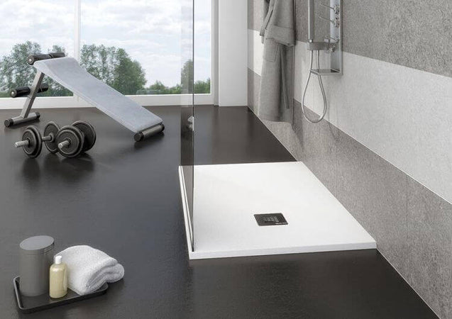 Piatto Doccia Solidstone Pietra Mineral Marmo Bianco H2.8cm