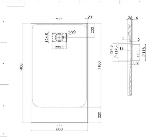 Piatto Doccia Spessore 2,6cm In SMC Effetto Pietra - Bianco