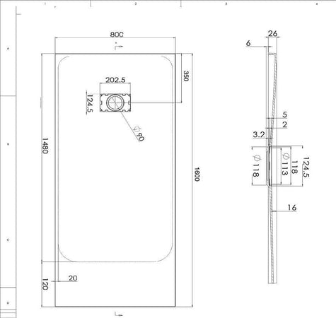 Piatto Doccia Spessore 2,6cm In SMC Effetto Pietra - Bianco