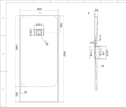 Piatto Doccia Spessore 2,6cm In SMC Effetto Pietra - Bianco