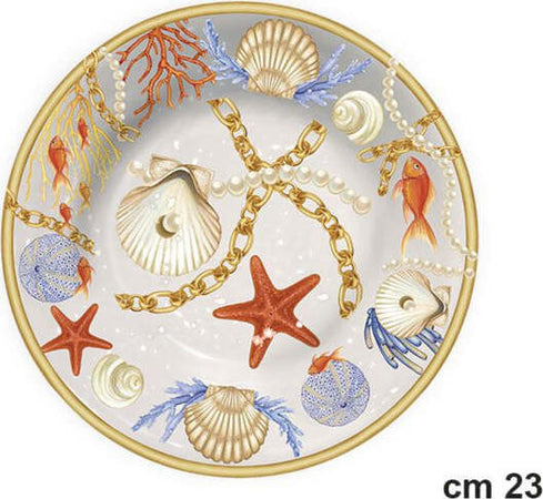 Piatto-Fondo-Da-Portata-Con-Conchiglie-Coralli-Stile-Marino-Centrotavola-Diam-23