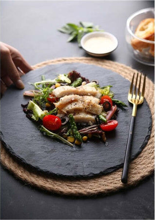 Piatto-In-Pietra-Ardesia-Rotondo-Diametro-25cm-Portata-Per-Cibi-Aperitivi-Finger