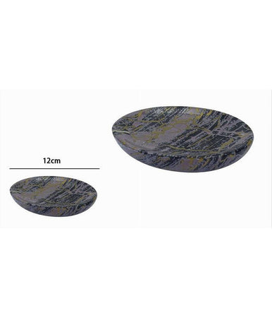 Piatto Piattino Porta Sapone Arredo Da Bagno Effetto Marmorizzato Nero Oro 59893