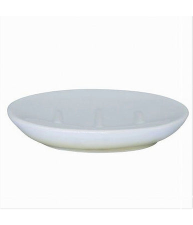 Piatto Piattino Porta Sapone Saponetta Bagno Ceramica Bianco Giallo Arredo 59904